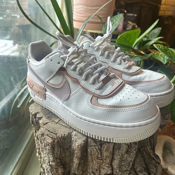 Nike Air Force 1 Shadow White and Pink Women's Shoes - Picture 5 of 11